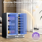 Yeego 30" Wine and Beverage Refrigerator,Two 15" Wine and Beverage Cooler Under Counter or Freestanding, Hold 33 Bottles and 80 Cans(Two Pack)
