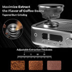 Espresso Machine with Grinder, Professional Coffee and Espresso Maker Combo, Stainless Steel Cafe Espresso Machine with Steam Wand Barista Kit for Cappuccino Latte