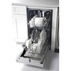 Pemberly Row 18" Stainless Steel Front Control Dishwashers in Silver