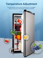 3.2 Cu. ft Refrigerator for Home, Fridge with Freezer for Bedroom, 31"D x 18"W x 19"H, Black