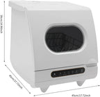 Portable Countertop Dishwasher, 1200W Mini Dishwasher with 12 Water Outlets and 360° Spraying Cleaning, White Fully Automatic Dishwashing Machine for Homes, Dormitories, Recreational Vehicle