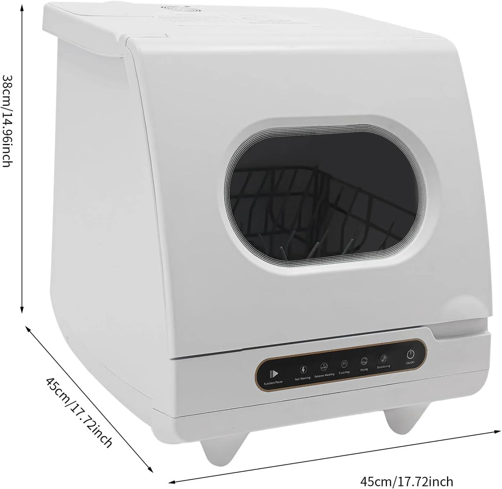 110V 800W Mini Portable Dishwasher Countertop Dish Washer with Multiple Modes Table Top Bottle Dishwasher Small Compact Dishwashers for Home, Apartment, RV