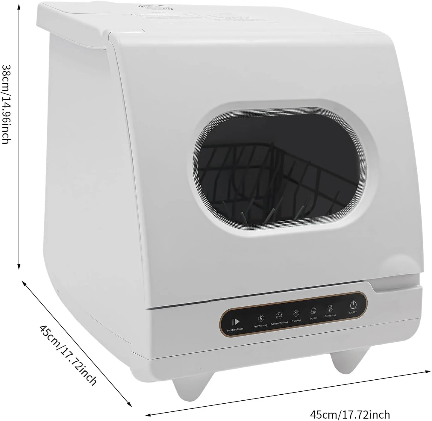 110V 800W Mini Portable Dishwasher Countertop Dish Washer with Multiple Modes Table Top Bottle Dishwasher Small Compact Dishwashers for Home, Apartment, RV