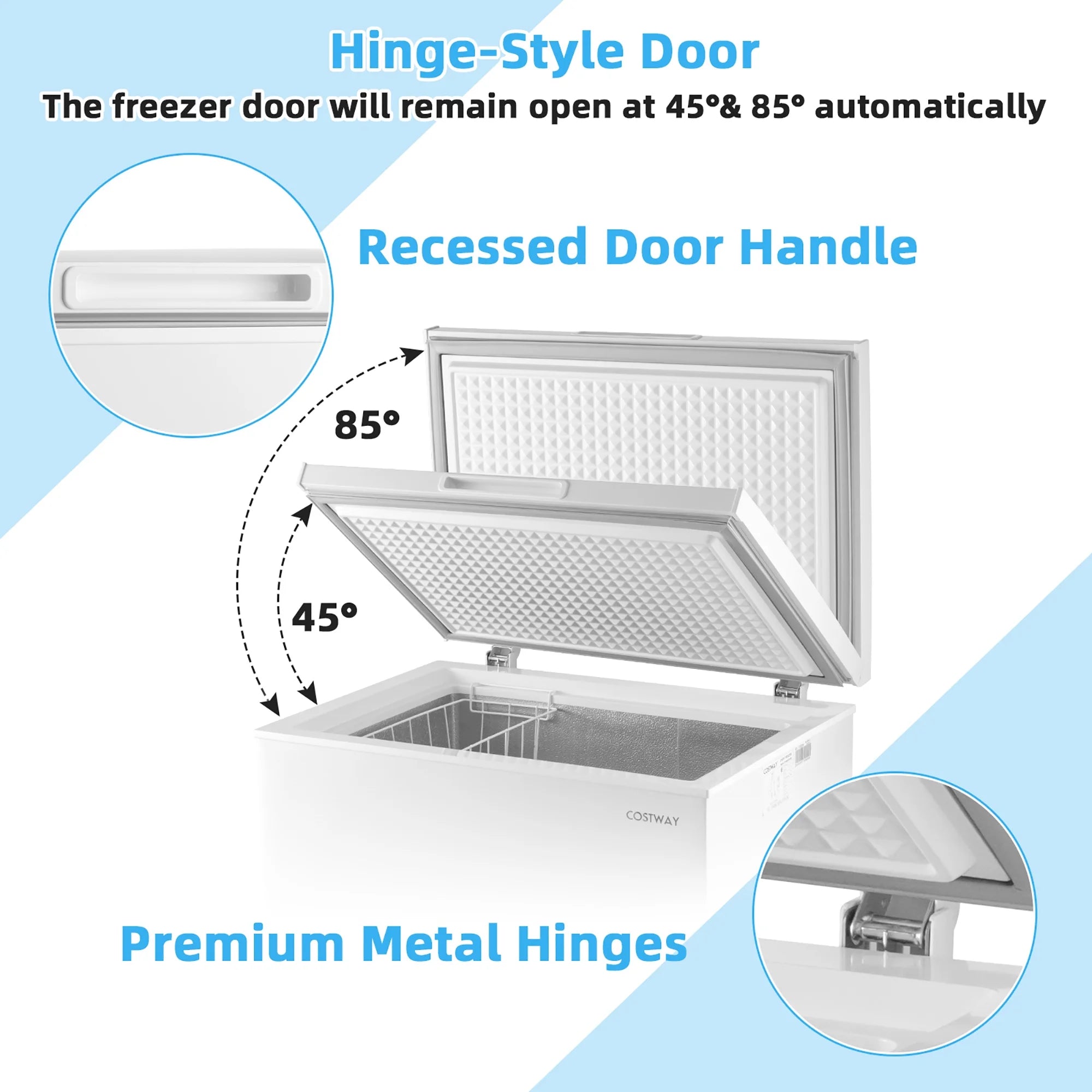 Costway 5 Cubic Feet Chest Freezer w/Removable Storage Basket Deep Freezer