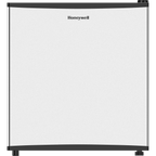 Honeywell Compact Refrigerator 1.6 Cu Ft Mini Fridge with Freezer, Single Door, Low noise, for Bedroom, Office, Dorm with Adjustable Temperature Settings, Stainless Steel