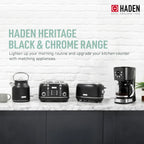 Haden 12 Cup Coffee Maker with 2 Slice Stainless Steel Bread Toaster, White