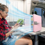 Luckky Mini Fridge, 6 Liter Portable Cooler and Warmer Personal Refrigerator for Skin Care, Cosmetics, Beverage, Food,Great for Bedroom, Office, Car, Dorm (Pink)