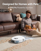 eufy X10 Pro Omni Robot Vacuum and Mop with 8,000 Pa Suction, Dual Mops with 12 mm Auto-Lift and Carpet Detection, AI Obstacle Avoidance, Auto Mop Washing, Auto Drying, Self-Emptying, Self-Refilling