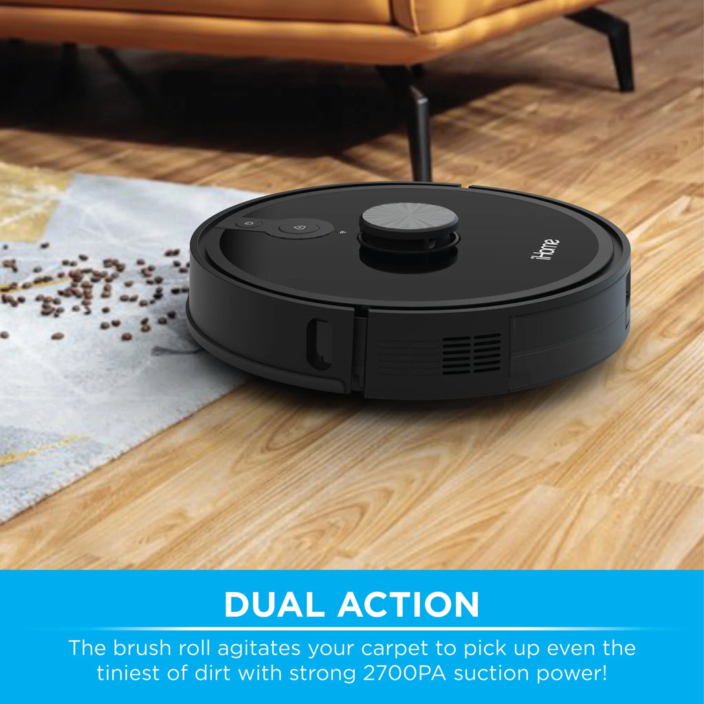 iHome AutoVac Nova S1 Robot Vacuum with LIDAR Navigation, 150 Min Runtime, 2700pa Suction, New