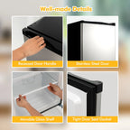 STAKOL 3 cu.ft. Compact Upright Freezer w/Single Stainless Steel Door Removable Shelves