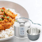 Buffalo Classic Rice Cooker with Clad Stainless Steel Inner Pot - Electric Rice Cooker for White/Brown Rice, Grain - Easy-to-clean, Non-Toxic & Non-Stick, Auto Warmer (5 Cup)