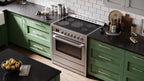 Rangaire RRE361TS 36" Electric Range Oven with Timer - Stainless Steel, Infrared Stove Burners, True Convection, Easy Reach Racks