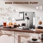 Auertech Espresso Machine Cappuccino Coffee Maker with Milk Frother, Steamer & 41 oz Water Tank, New