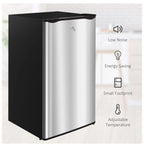 3.2 Cu.Ft Mini Fridge Freezer, Single Door Refrigerator with Adjustable Thermostat, Dorm Fridge, Compact Refrigerator for Bedroom, Apartment, Silver