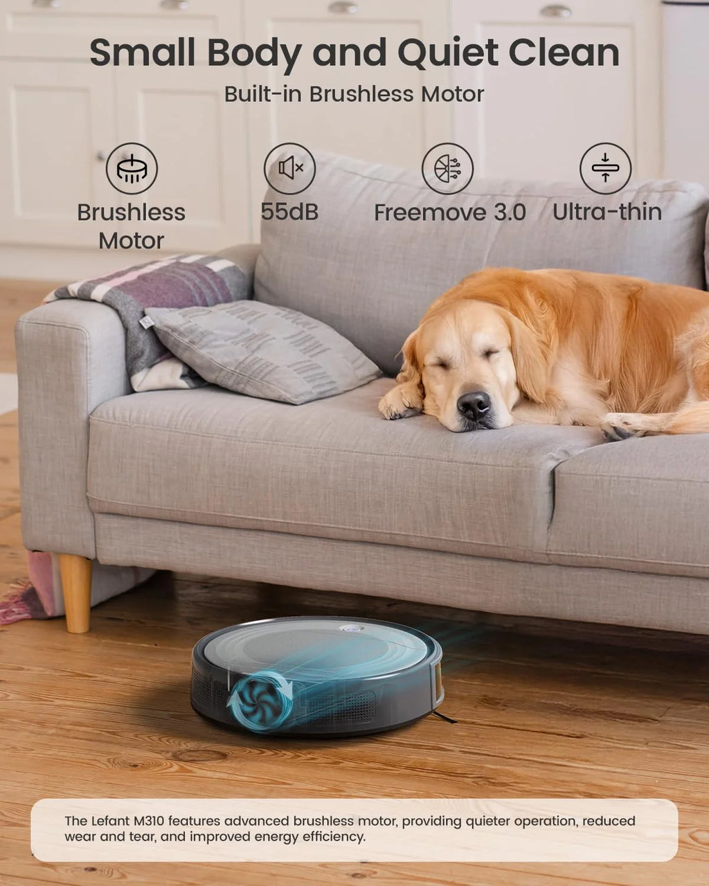Lefant Robot Vacuum Cleaner with 4500Pa Suction, PSD Obstacle Avoidance, APP/Remote/Voice Control,Ideal for Pet hair, M310