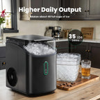 Philergo Nugget Ice Maker Countertop, Pebble Ice Maker with Soft Chewable Ice, 35 lbs/24 Hrs for Home, Kitchen, RV, Camping, Silver
