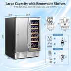 Costway 2-in-1 Beverage and  Cooler Free-standing & Built-in Dual Zones  Fridge