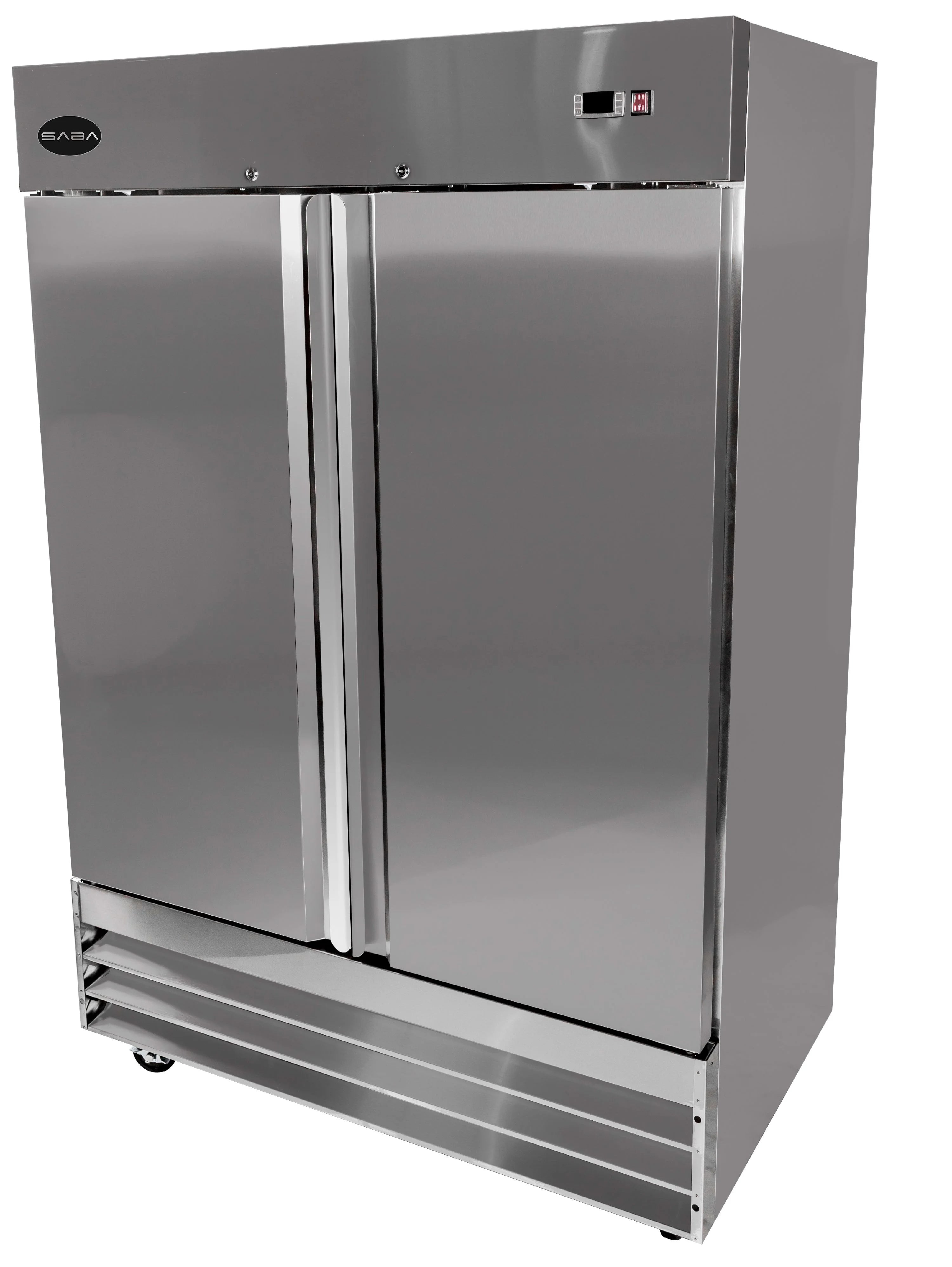 Heavy Duty Commercial 47 cu ft Solid Stainless Steel Reach-In Freezer (2 Door)