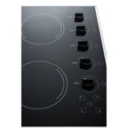 27" wide 5-burner radiant cooktop made in the USA in smooth black ceramic glass finish