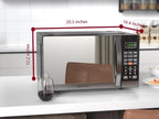 Emerson 1.1 Cu Ft, 1100W Mirror Finish Countertop Microwave Oven with Grill, MWG1191SB