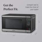 Farberware Countertop Microwave Ov 1100 Watts, 2.2 cu ft - Smart Sensor With LED Lighting and Child Lock - Perfect for Apartments and Dorms - Easy Clean Black Interior, Stainless Steel