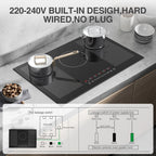 VBGK Induction Cooktop 30 inch 5 Burner Electric Hot Plate for Cooking Electric Induction Cooktop 240v, 99 Minutes Timer and Auto Shutdown Induction Burner,Child Lock