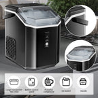 KISSAIR Nugget Ice Maker Countertop with Soft Chewable Pellet Ice, Portable Ice Machine with Handle, 35lbs/24H, Grey