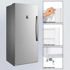 Smad 17.5 Cu ft Upright Freezer Large Capacity Fridge Refrigerator Frost Free Home Stainless Steel