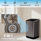 TABU Washer and Dryer Set, 19LBS Fully Automatic Washing Machine & 8.8LBS Clothes Dryer (White&White)