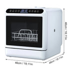 Kitem Mini Dishwasher with 6 Functions, 5 Place Settings -- 2-Tier Rack, 3-Spray Arm, Air-Dry Function, Portable Dishwasher with 5L Water Tank, Automatic Smart Countertop Dishwasher