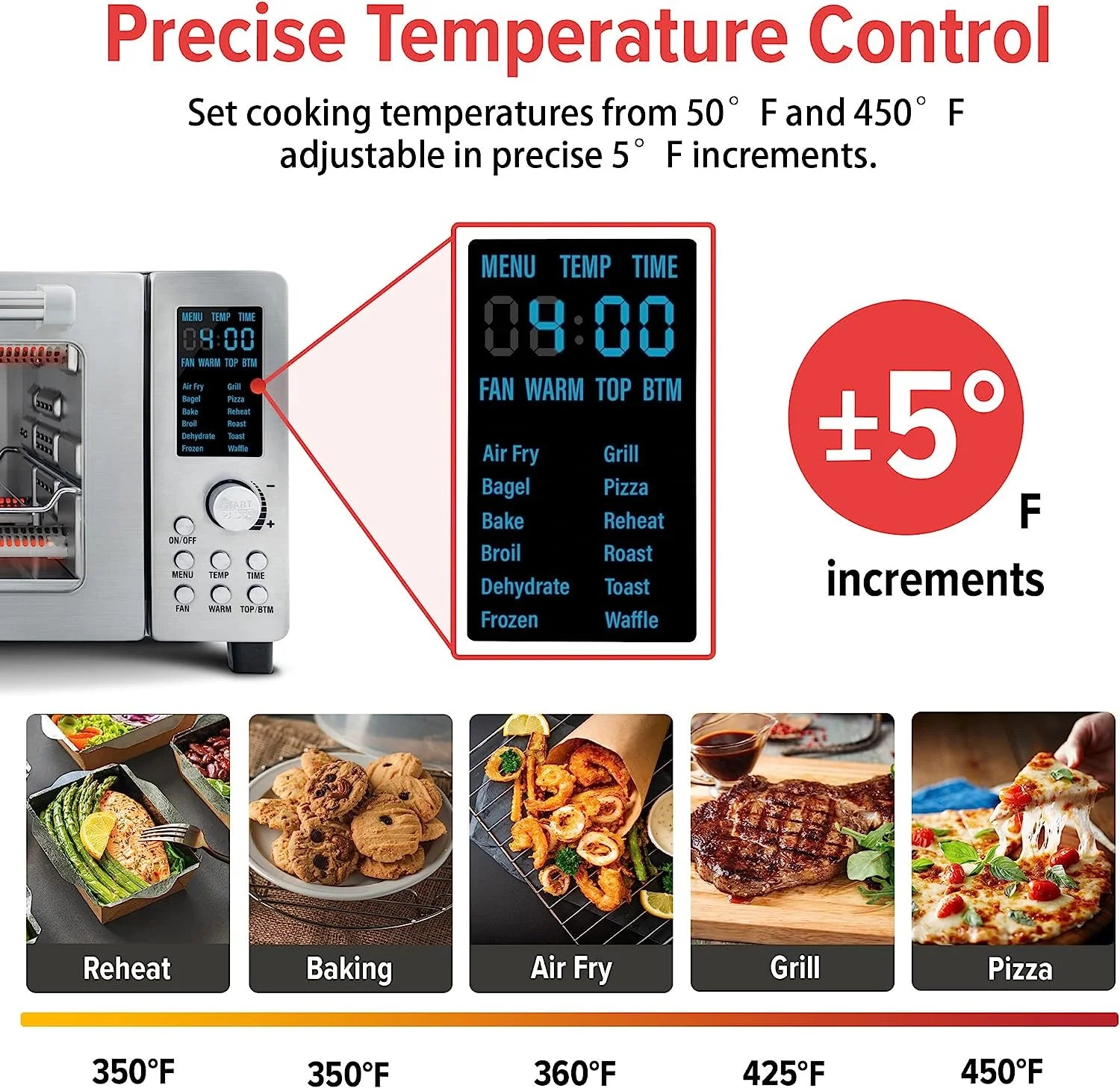 NuWave Bravo 21-Qt Toaster oven, 1800W New Oven & Air Fryer Combo, Convection Toaster Oven Countertop, Pizza, Large