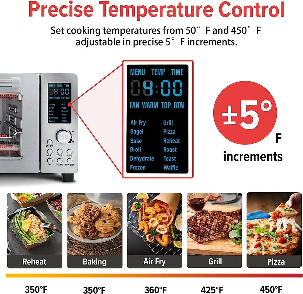Nuwave Bravo Air Fryer Oven, 21-Qt Capacity 1800 Watts Convection Toaster Smart Oven, Large