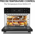 Kitchen in the box 32 QT Air Fryer Oven, 18-in-1 Convection Oven Countertop with Baking, Dehydrate and Rotisserie, 6 Accessories, 1800W, Black