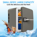 kosheko 6L Car Mini Refrigerator Portable Hot & Cold Fridge Compact Car Home Beauty Fridge Low Noise 12V/220V Mini Cooler Gray