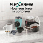 Hamilton Beach 49976 FlexBrew Trio 2-Way Coffee Maker, Compatible with K-Cup Pods or Grounds, Combo, Single Serve & Full 12c Pot, Black