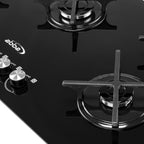 Gas On Glass Cooktop with Sealed Burners, Tempered Glass Table with 1 Ultra Fast Burner, Easy to Clean, 36 in , Abba Appliances