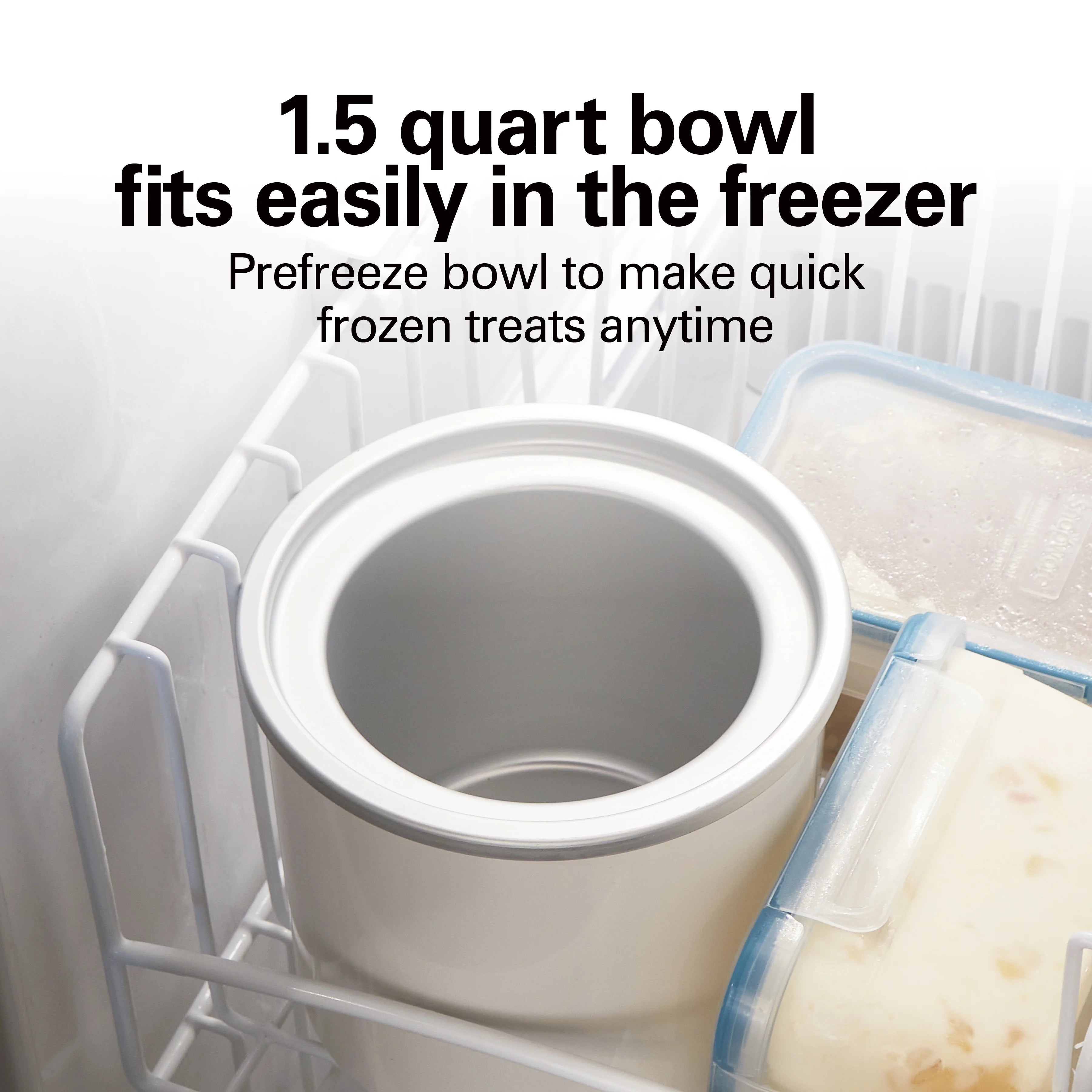 Hamilton Beach Electric Ice Cream Maker, Ice Cream Machine, 1.5 Quart Capacity, White