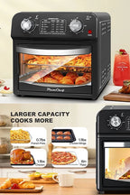 12.5QT 7-in-1 Convection Toaster Oven 1500W, Stainless Steel (Black) �C 5 Presets for Baking, Roasting, Grilling & More