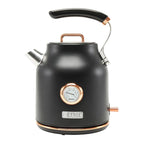Open Box Haden 1.7 Liter Electric Water Kettle w/ 360-Degree Base, Black/Copper