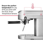 KitchenAid Metal Semi-Automatic Espresso Machine and Automatic Milk Frother Attachment Bundle