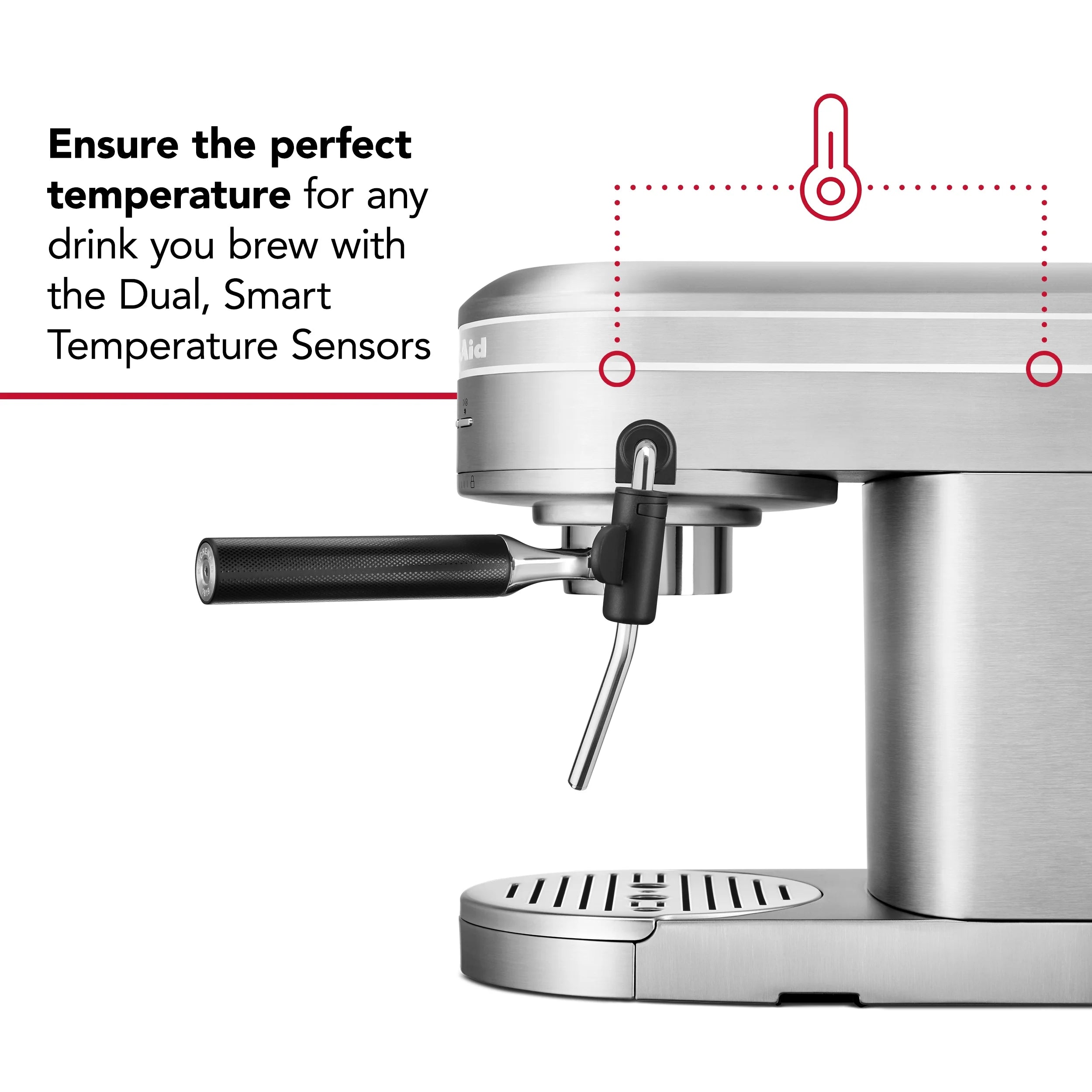 KitchenAid Metal Semi-Automatic Espresso Machine and Automatic Milk Frother Attachment Bundle