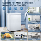 AUSEO Compact Freezer 3.5 cu ft Environmental Chest Freezer, Mini Freezer with 7 Gear Adjustable Temperature, Removable Storage Basket, Energy Saving, White