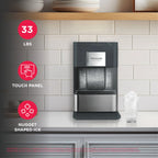 Frigidaire Gallery 33 lbs. Touchscreen Nugget Ice Maker - Stainless Steel Accent, EFIC220, Black