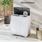 Costway Twin Tub 20Lbs Top Load Washing Machine with Gravity Drain