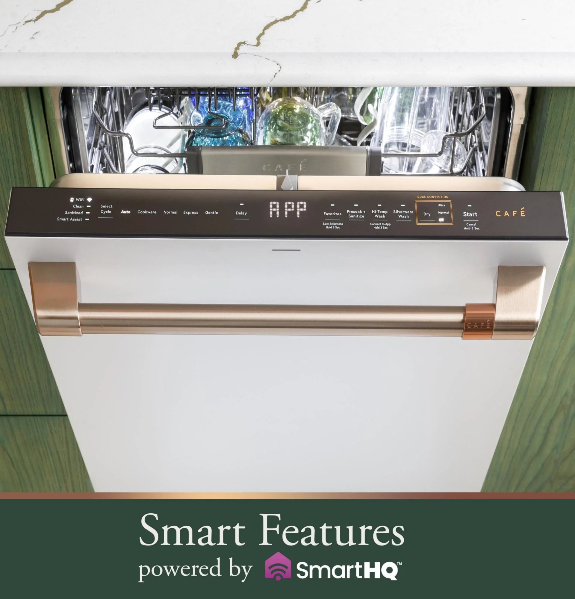 Cafe Cdt888pv 24" Wide 16 Place Setting Built-In Top Control Dishwasher - White