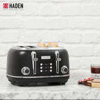 Haden Heritage 1500 1.7 Electric Kettle, Matte Black Finish with Copper Accents