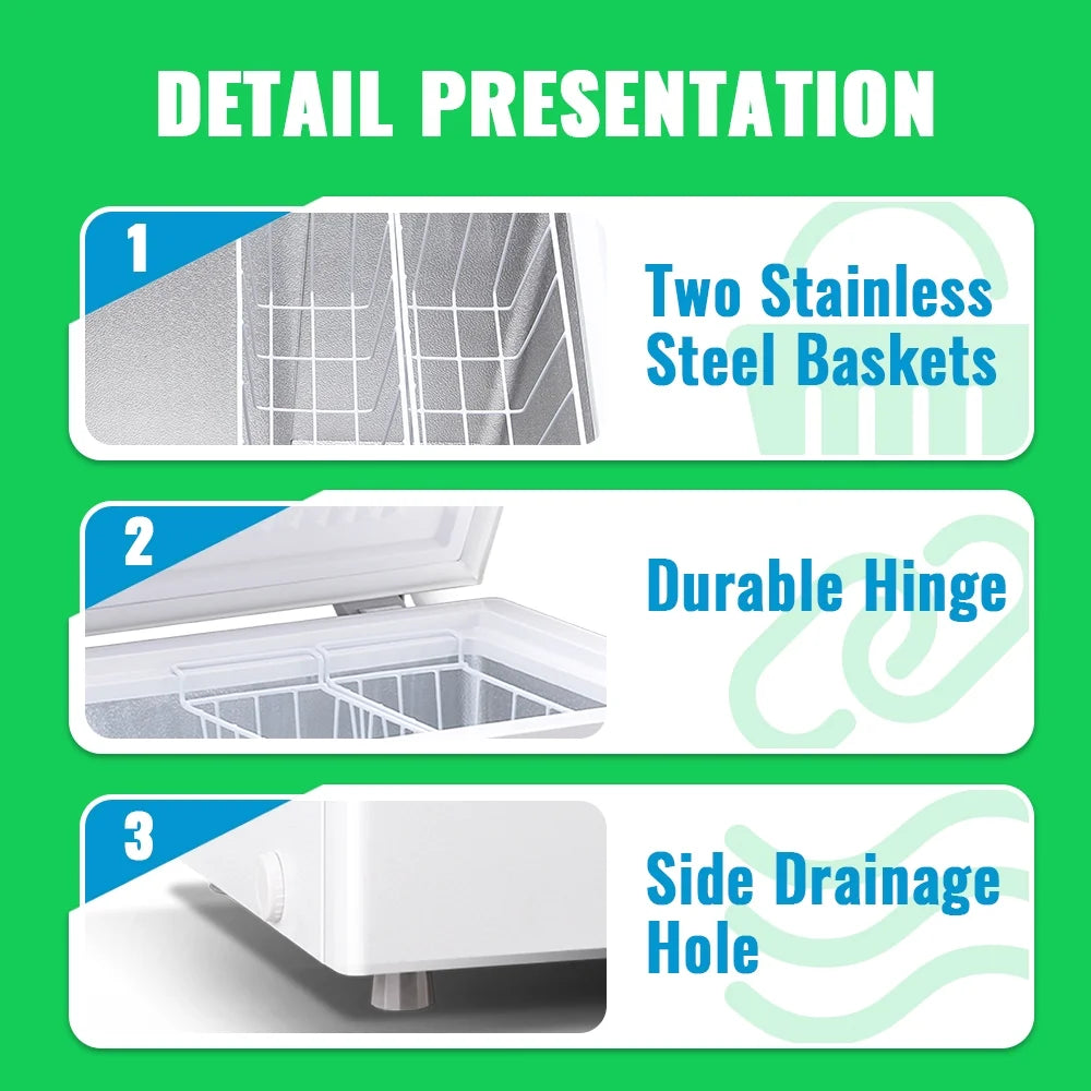 DEMULLER 5 Cu.ft Small Chest Freezer Mini Freezer Top Open Door for Dorm, Apartments White New