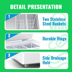 DEMULLER 5 Cu.ft Small Chest Freezer Mini Freezer Top Open Door for Dorm, Apartments White New