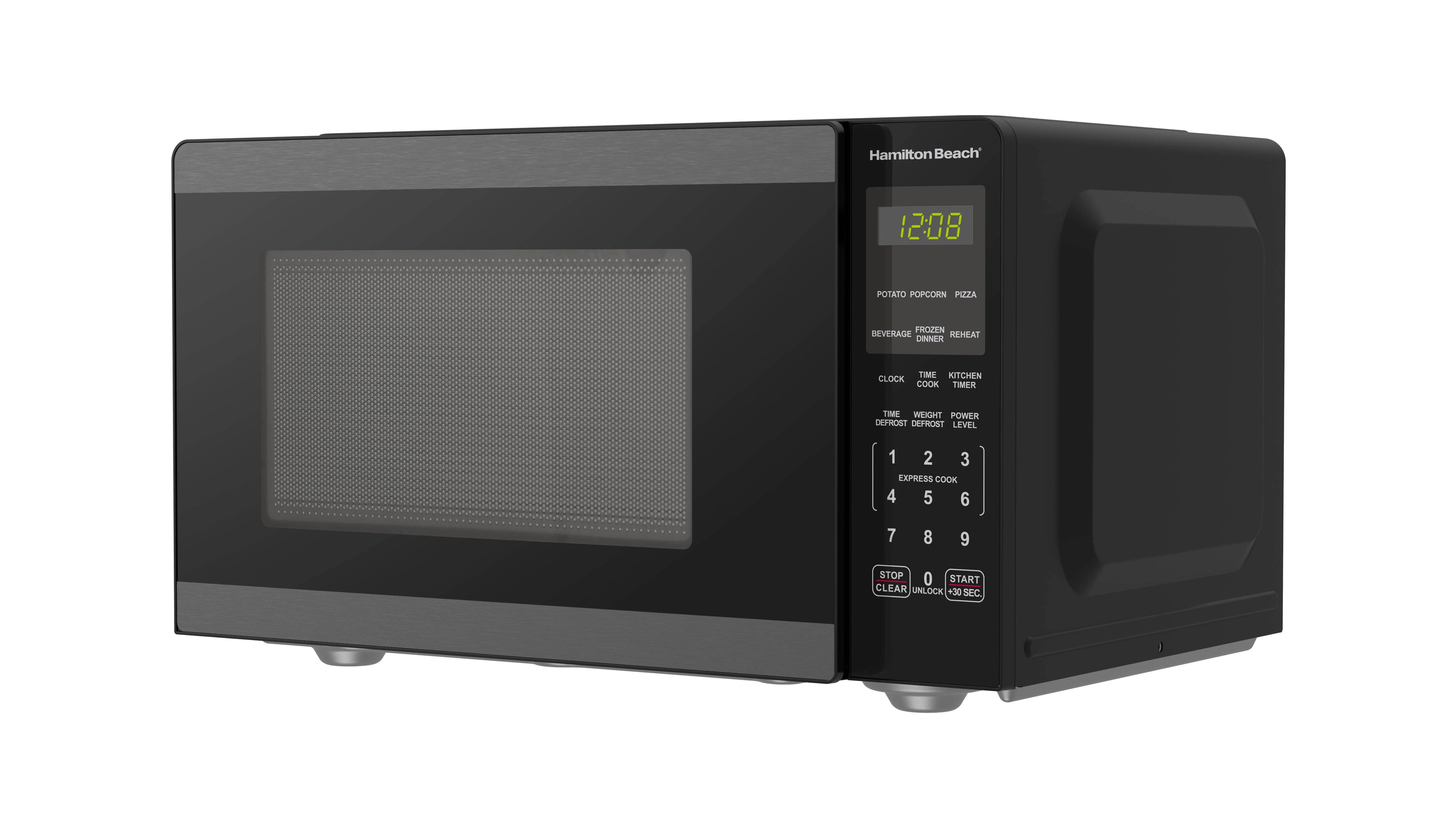 Hamilton Beach 0.9 Cu ft Countertop Microwave Oven, 900 Watts, Stainless Steel, New