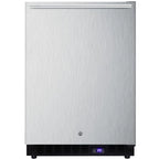 Frost-free outdoor all-freezer in complete stainless steel, w/digital thermostat, LED lighting, horizontal handle, and lock; built-in or freestanding